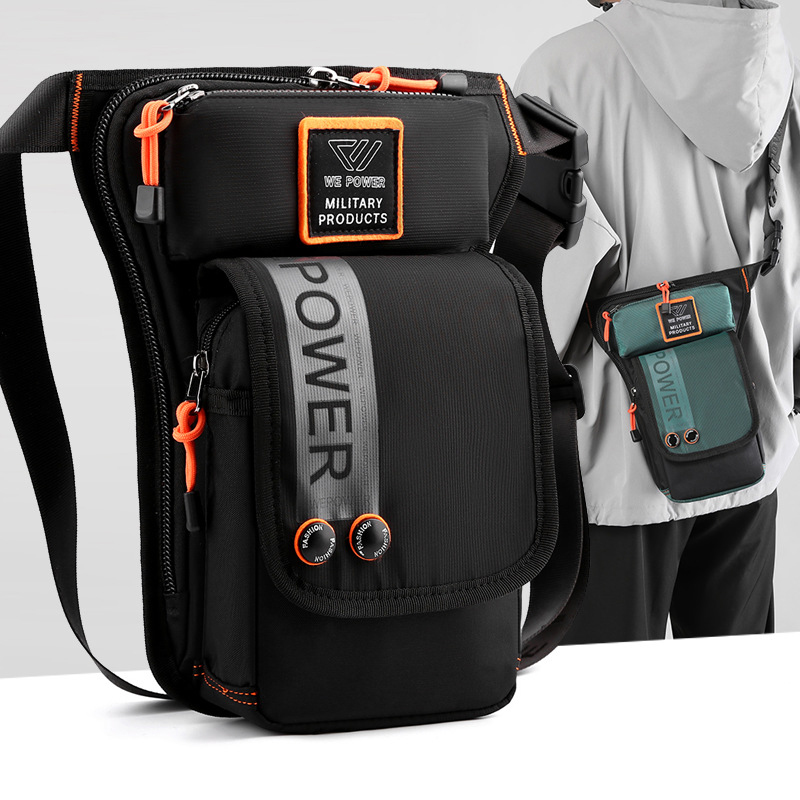 Motorcycle Gear Backpack - 男性用、バイクライダー向け、旅行用、ミリタリー風、ナイロン製、クロスボディ、ショルダーベルト、ヒップバッグ、太ももバッグ。