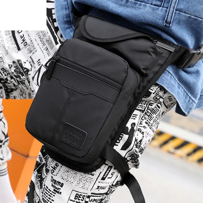 Motorcycle Gear Backpack - 高品質ナイロン男性ドロップレッグバッグファニーパックオートバイ乗馬カジュアルショルダークロスボディ太もも男性ヒップベルトウエストバッグ