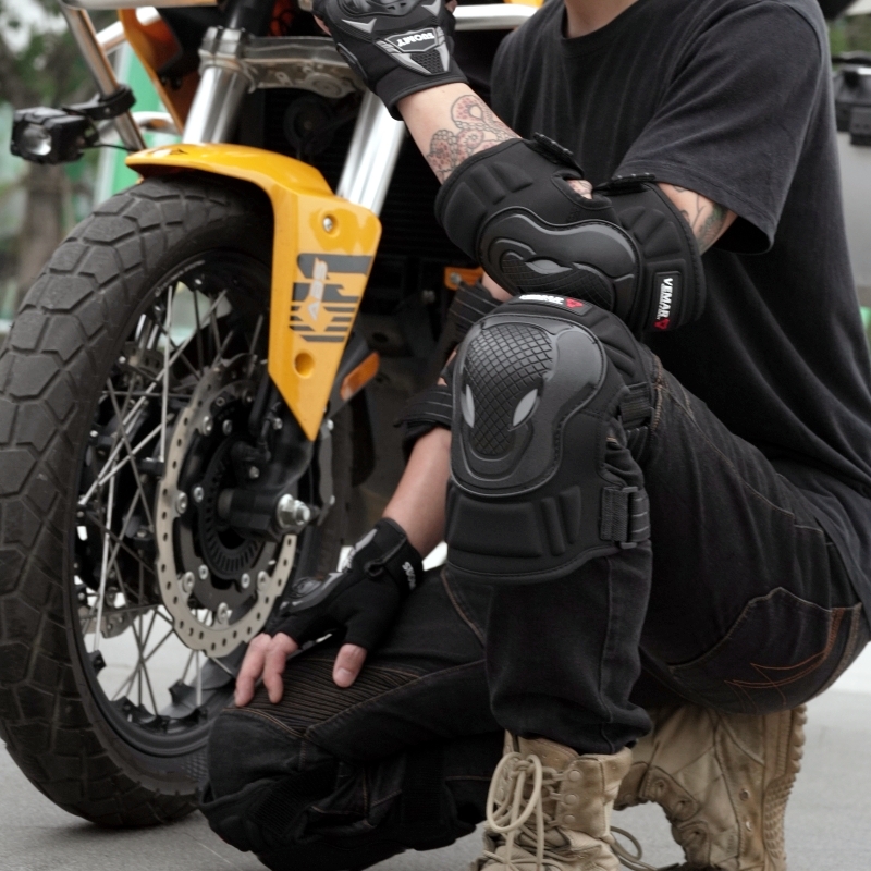 Motorcycle Gear For Woman - 4個入りバイク用膝肘プロテクターセット 通気性のある耐衝撃保護アーマー 男女兼用 耐久性があり快適なライディングギア 1セット
