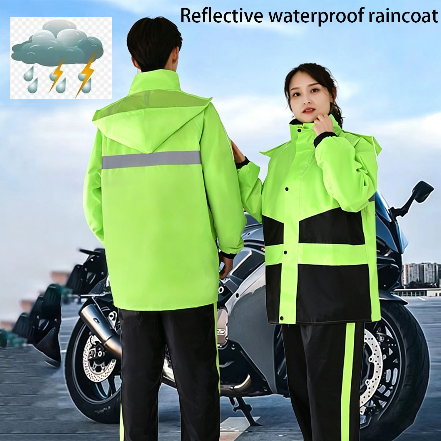 オートバイレインコートスーツ男性女性防水レインギアレインジャ - Motorcycle Gear For Woman のレビューと価格