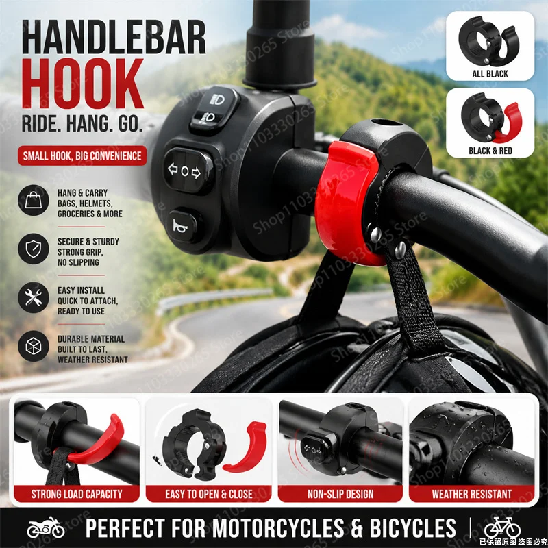 ヘビーデューティーバイクハンドルバーフック滑り止め簡単取り付 - Motorcycle Gear Backpack のレビューと価格