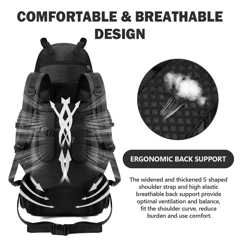 90L 防水ハイキングバックパックキャンプリュックサック大容 - Motorcycle Gear Companies のレビューと価格