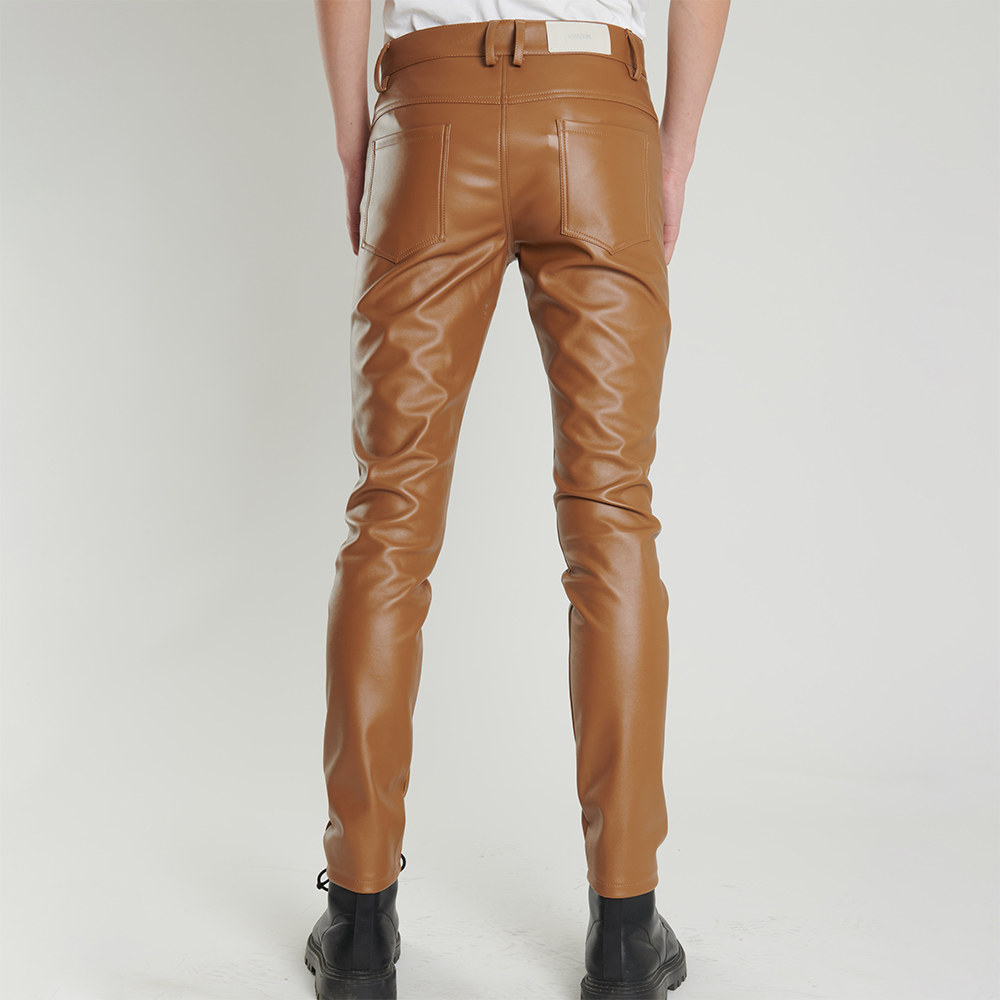 男性用フェイクレザーパンツ,スリムフィットパンツ,伸縮性,防 - Motorcycle Gear Mens のレビューと価格