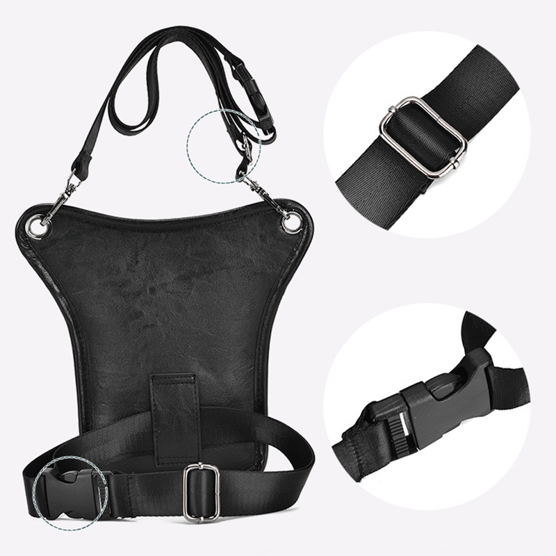 ヴィンテージPUレザーウエストパックドロップレッグバッグ男女 - Motorcycle Gear Backpack のレビューと価格