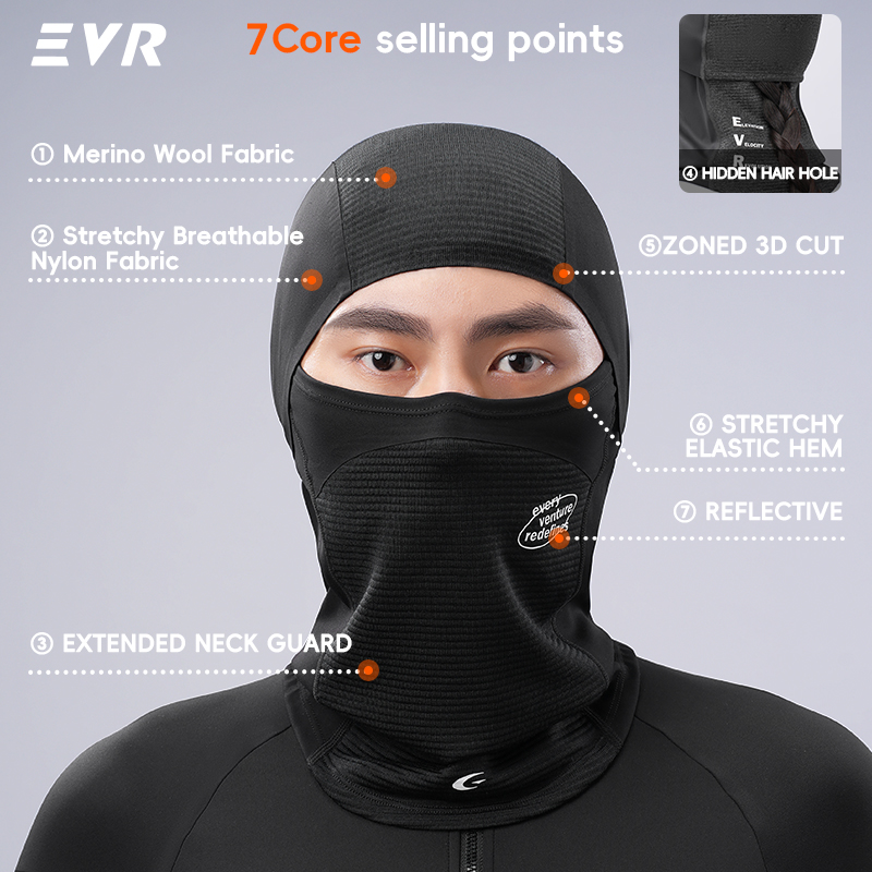 EVR 冬用ウールフェイスマスク ネックゲイター 防風 保温 - Motorcycle Gear For Woman のレビューと価格